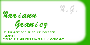 mariann granicz business card